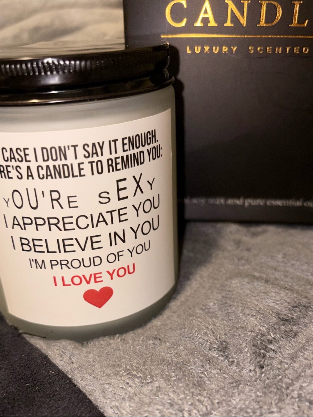'I Love You' soy non-toxic candle